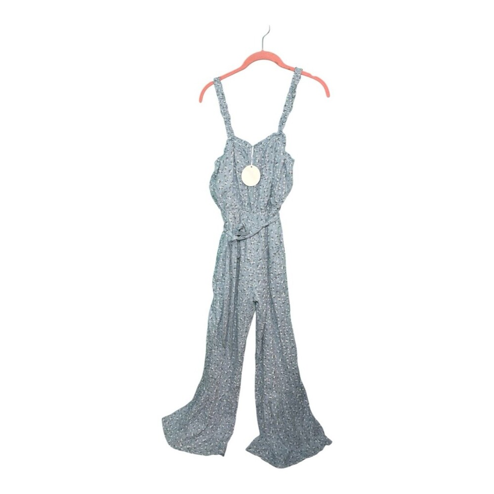 Storia Light Blue Floral Wide-Leg Jumpsuit S NWT — Coquette Cottagecore